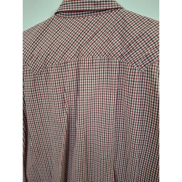 Levis Mens Red & White Checkered Short-Sleeve Western Shirt Medium Cotton - Picture 6 of 6